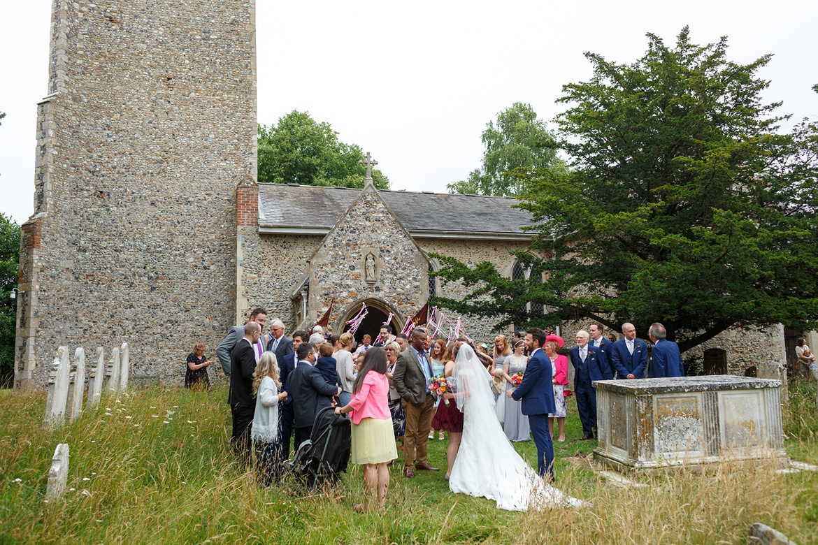 the wedding party outside bergh apton church