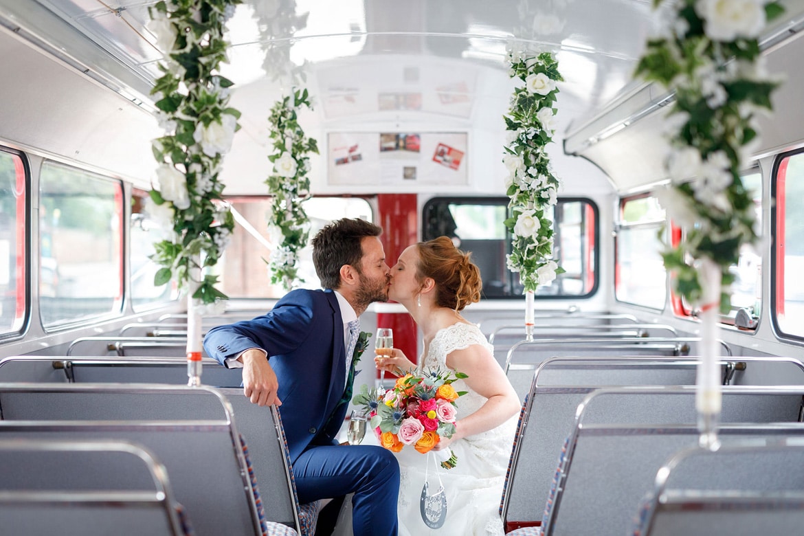 a quick kiss insode the routemaster bus