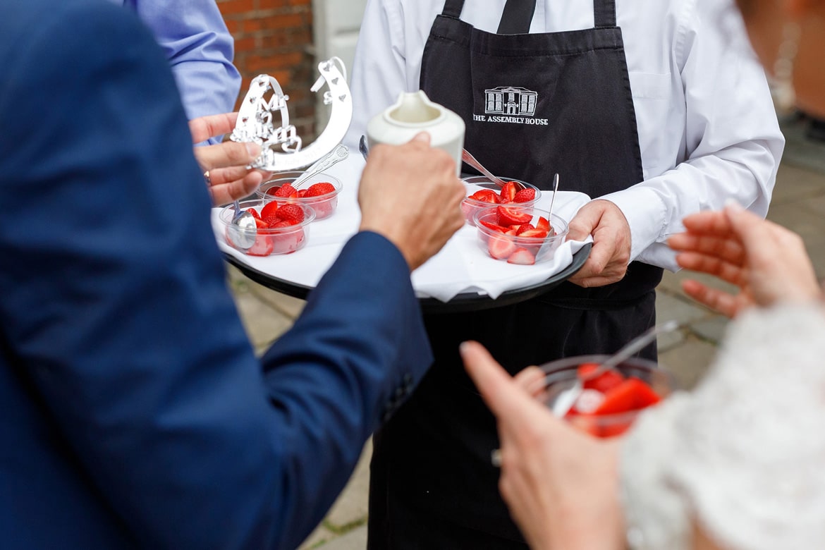 strawberry canapes at the assembly house