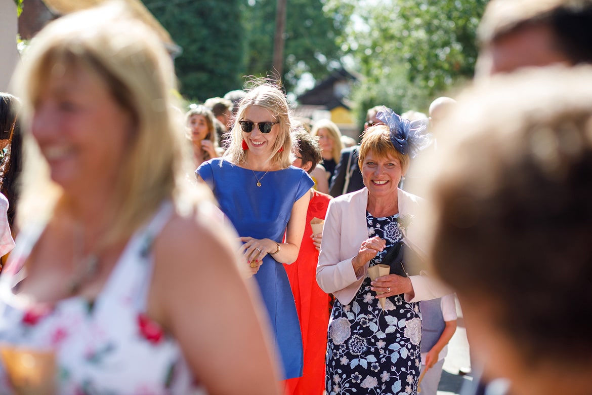 guests prepare for the confetti