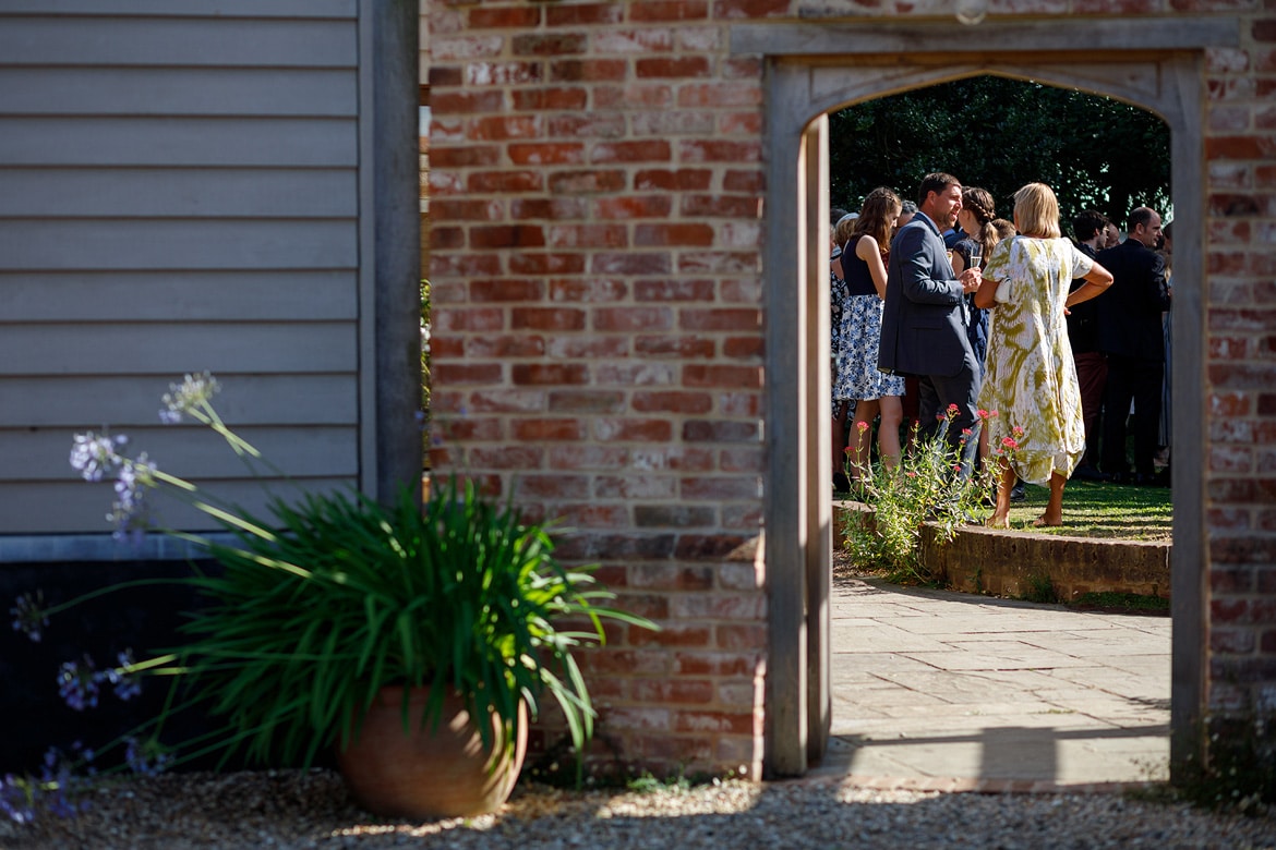 looking through an archway into the garden