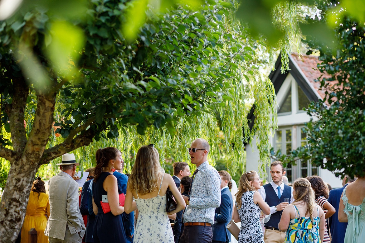 guests at a norfolk summer marquee wedding