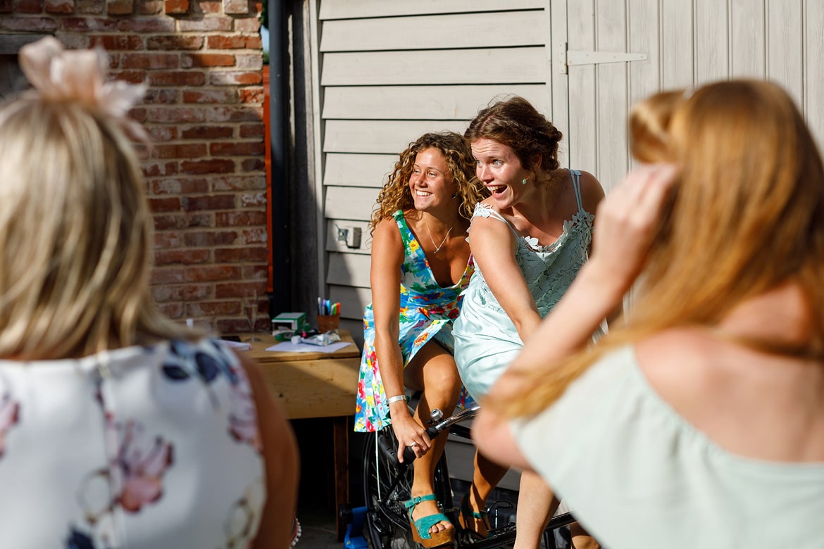 the brides sister on the tandem