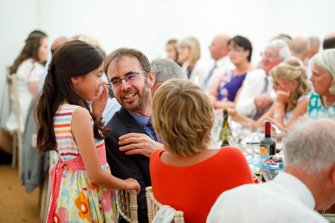 wedding guest and his daughter