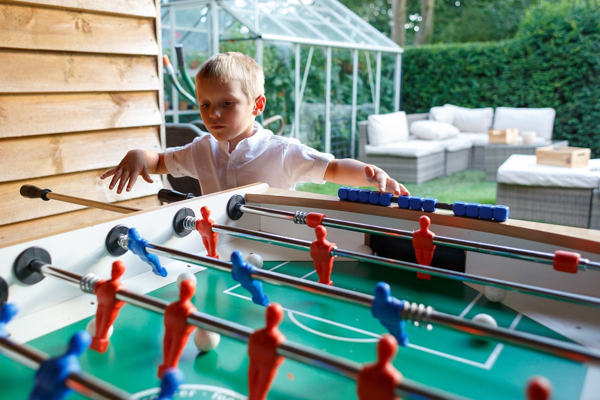 the page boys play table football