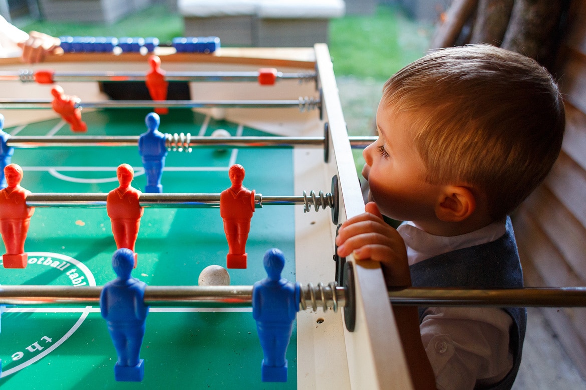 the page boys play table football