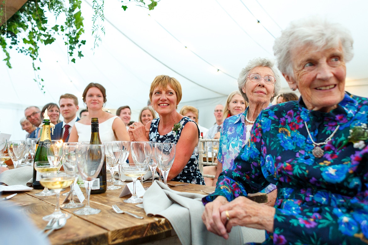 the top table watches on as the brides father speaks