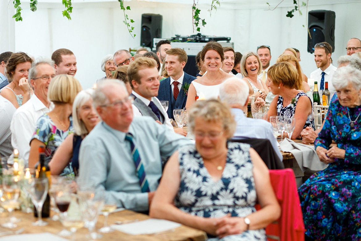 the bride laughs