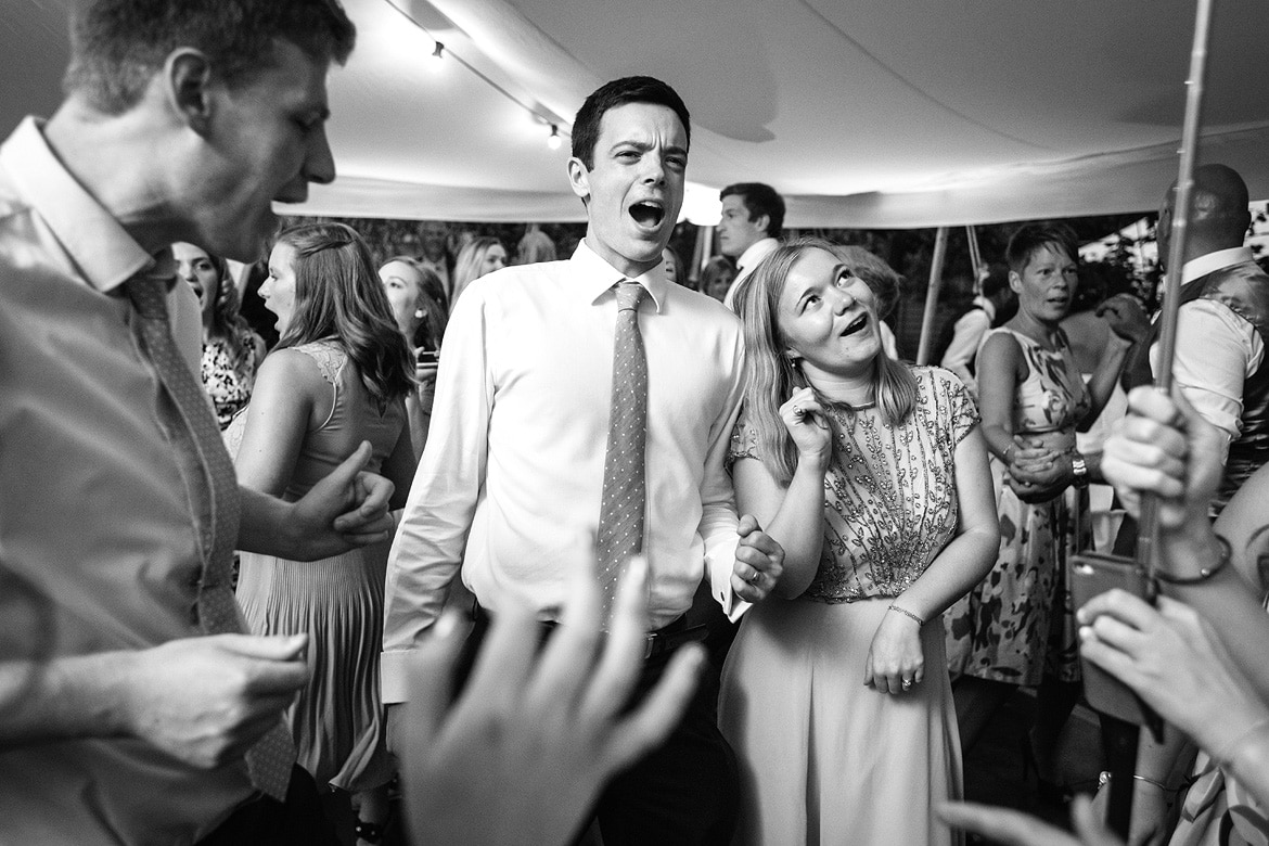 wedding guests dancing