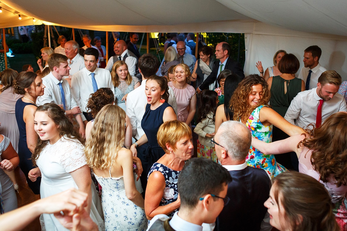 wedding guests dancing