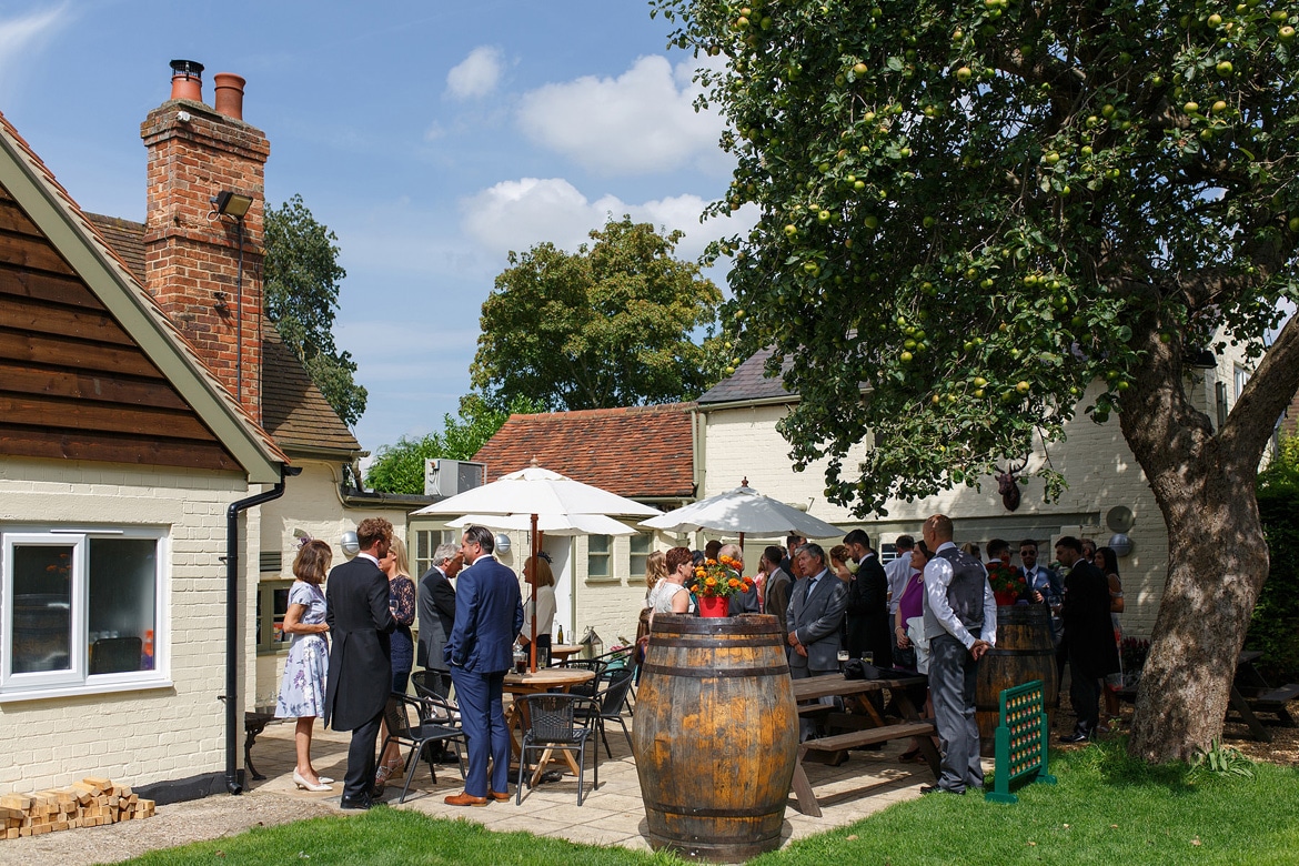 wedding guests at the pub in sydenham