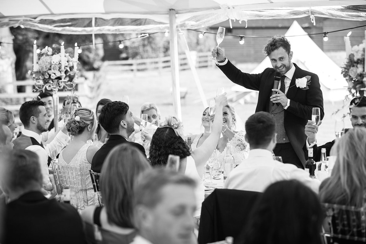 the groom makes a toast