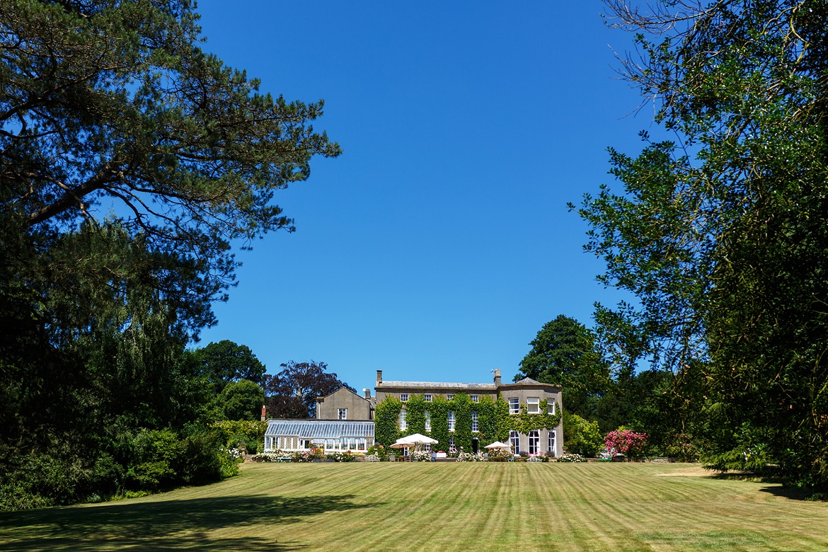 pennard house seen from the bottom of the lawn