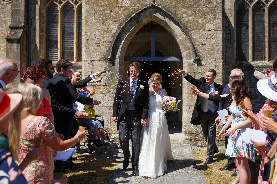 confetti at a pennard house wedding