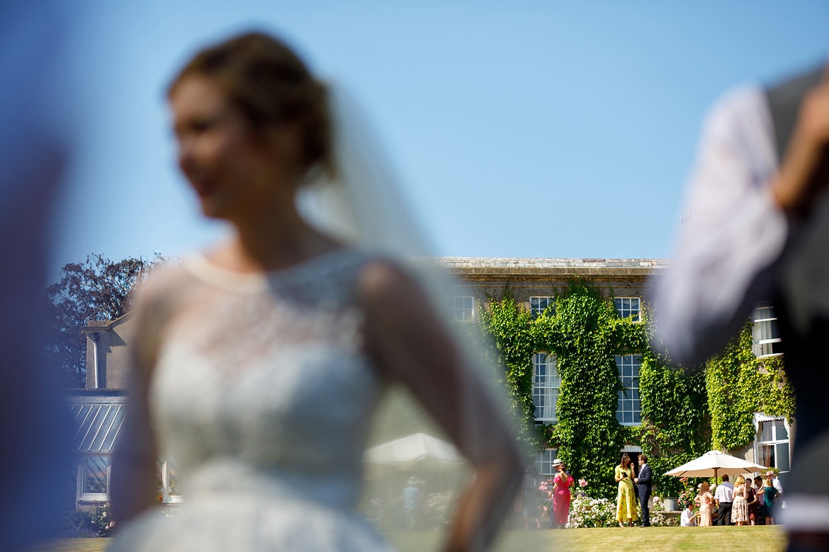 pennard house with the bride in the foreground