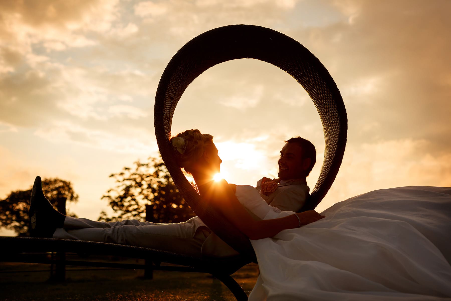 sunset portrait at a southwood hall wedding