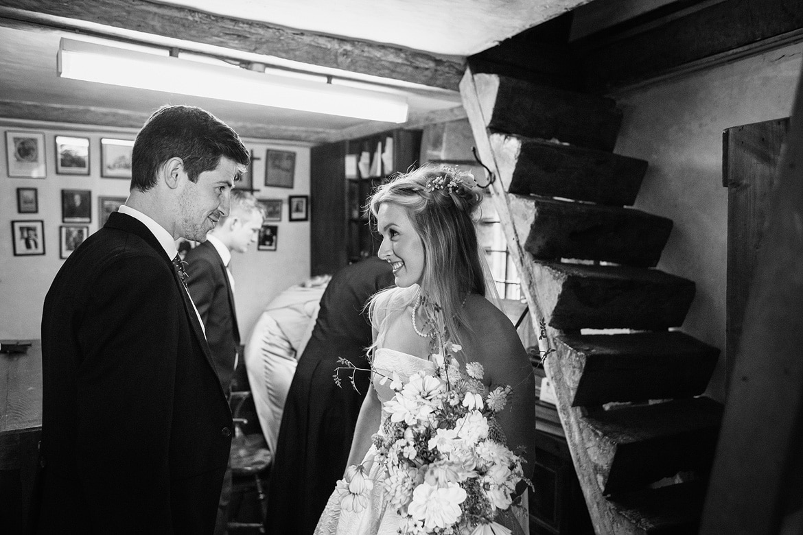 bride and groom after their autumn wedding ceremony