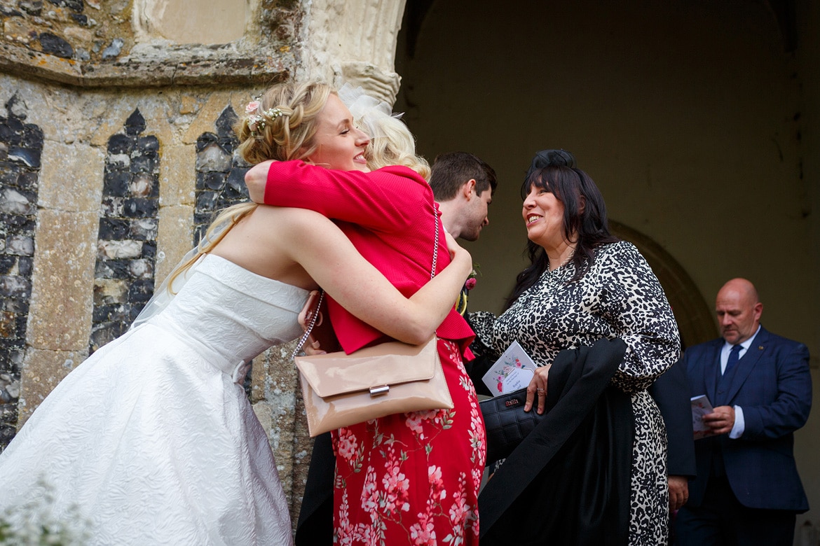 hugs outside dennington church