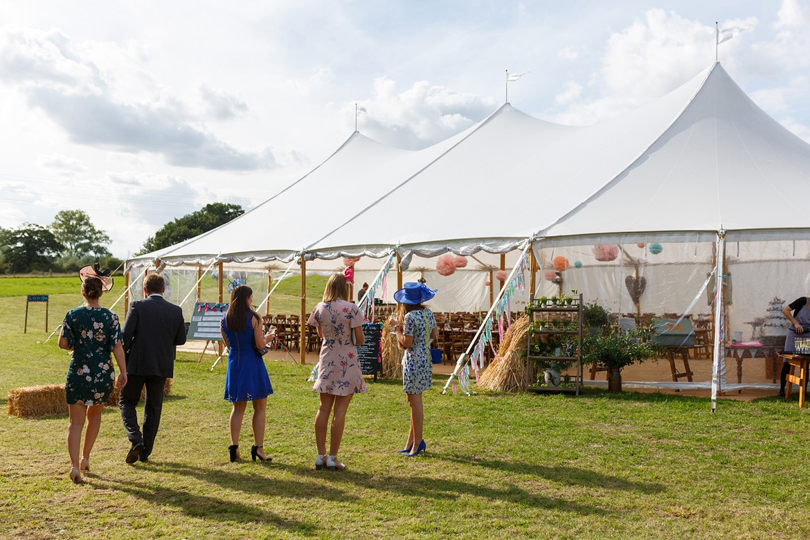 guests inspecting the marquee