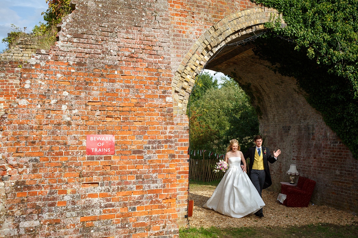 walking under the railway arch