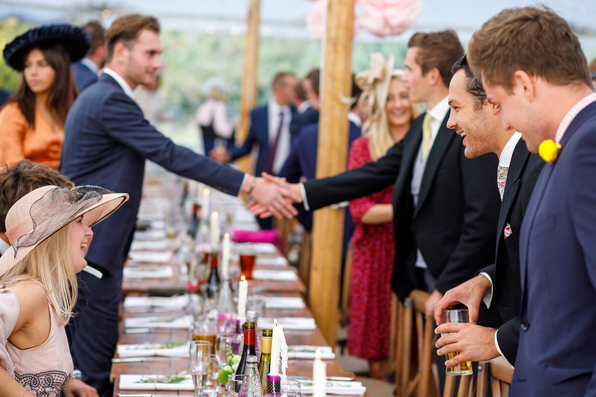 guests enter for the wedding breakfast