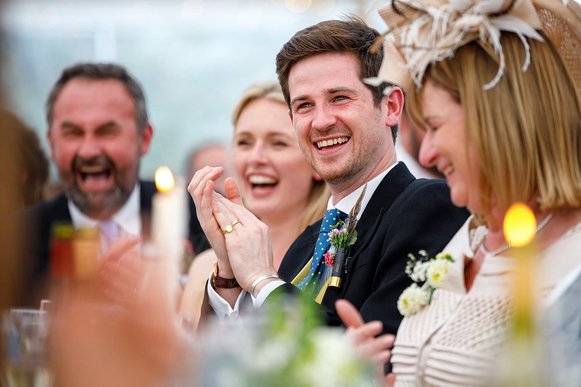 the groom laughs