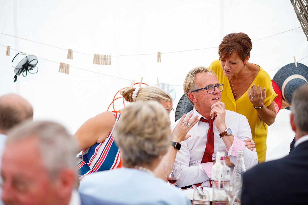 wedding guests chat