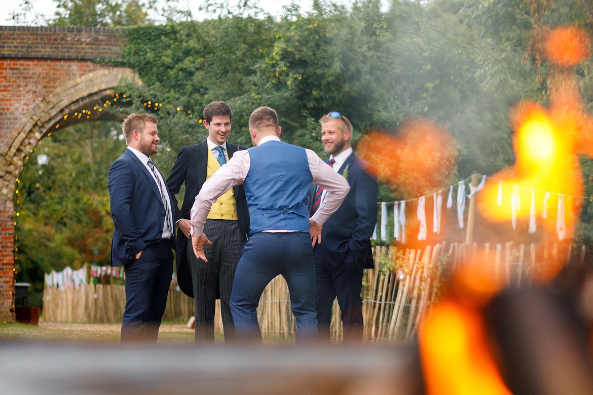 the groom and his friends outside