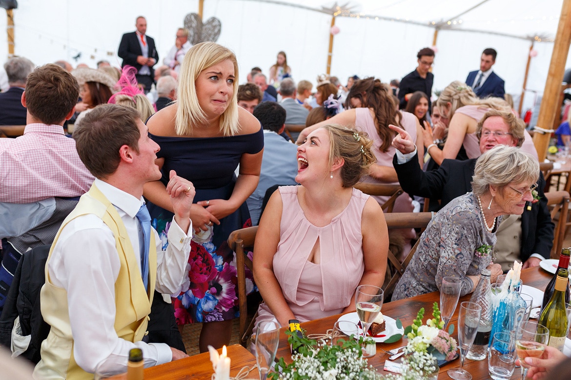 wedding guests chat