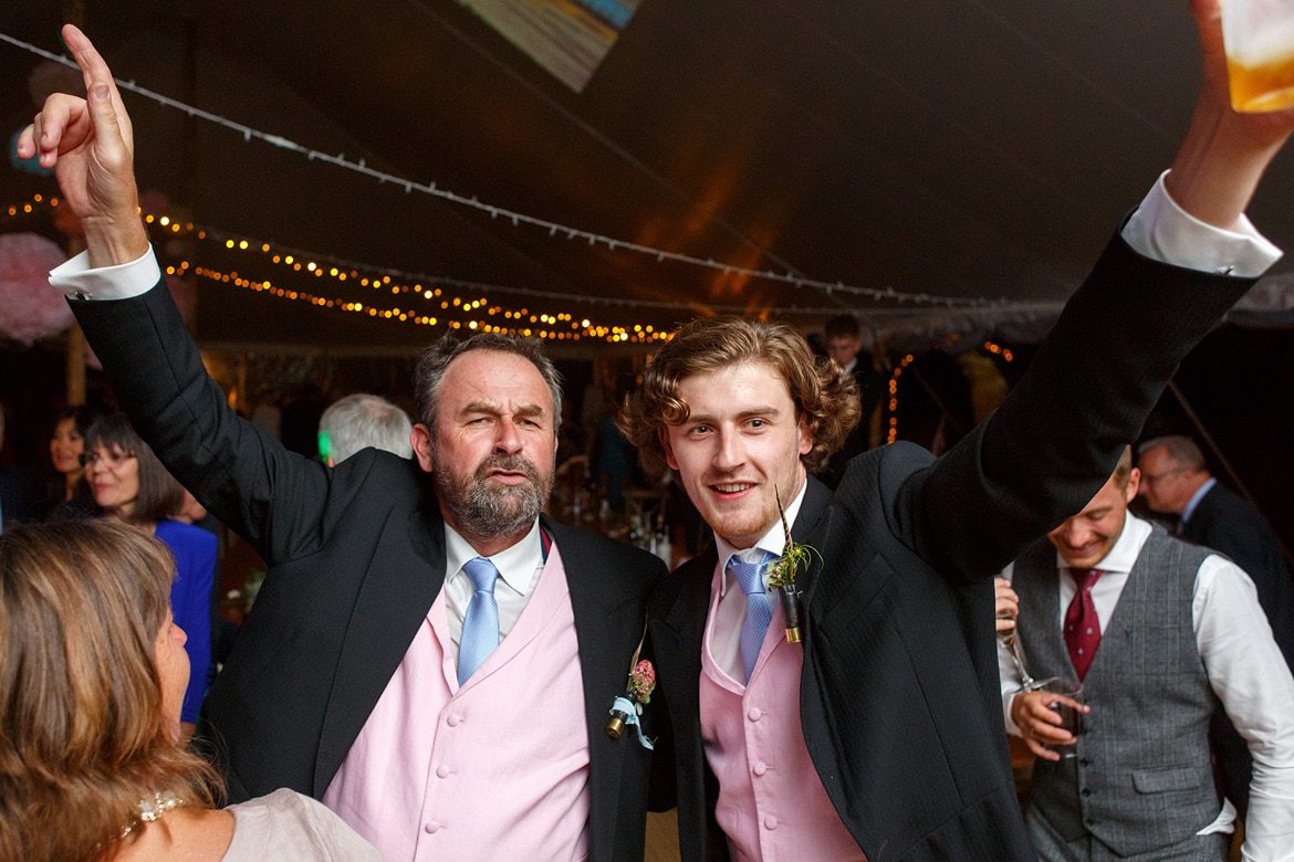 dancing at an autumn marquee wedding