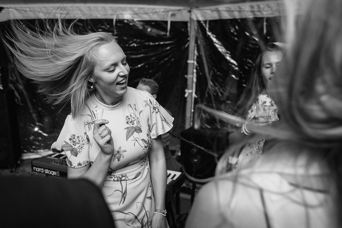 dancing at an autumn marquee wedding