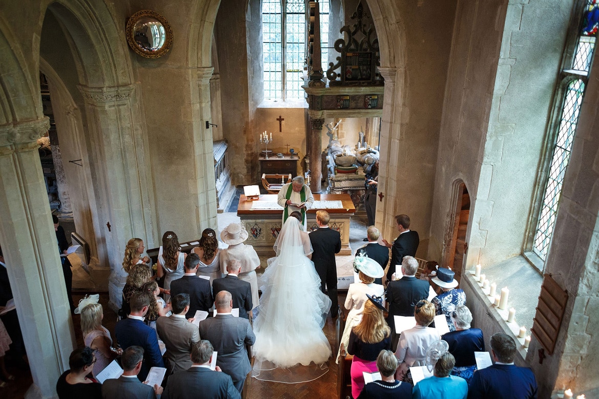 a view from the balcony at a hengrave hall wedding