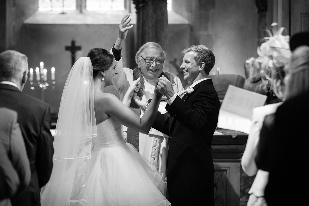 end of the wedding ceremony at hengrave hall