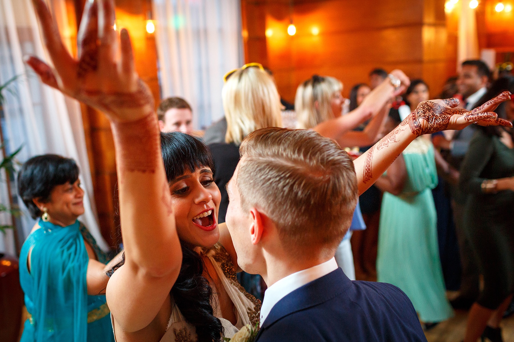 dancing at a town hall hotel wedding