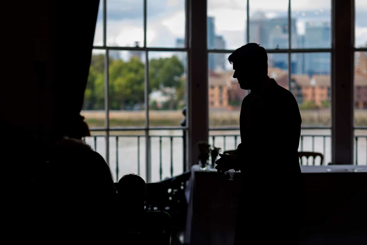 steve silhouetted against the london skyline