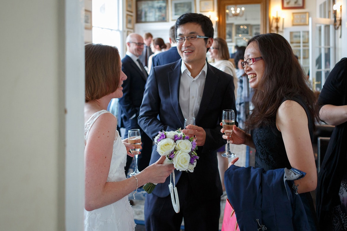 susue talking to wedding guests