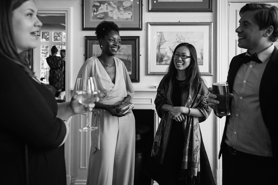 guests at a trafalgar tavern wedding