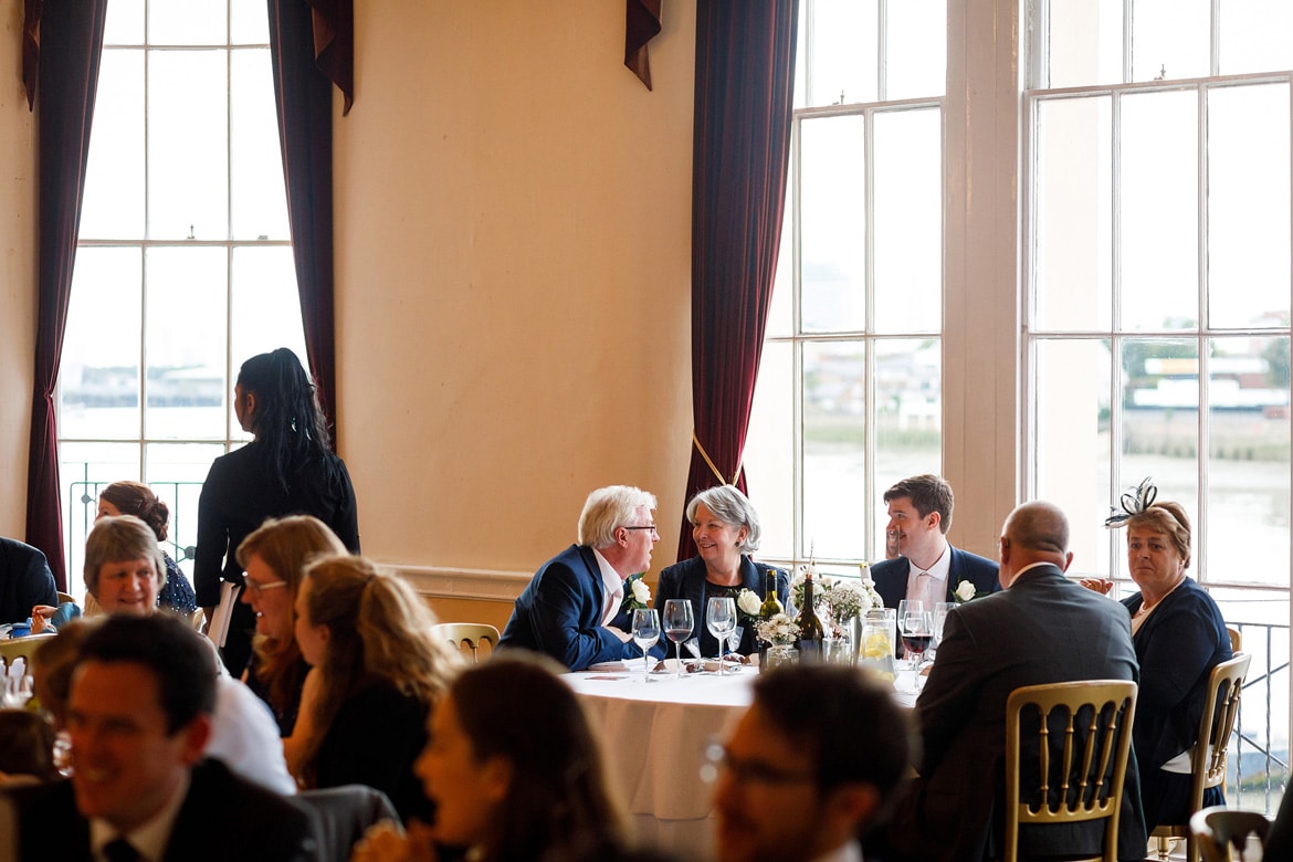 guests at a trafalgar tavern wedding