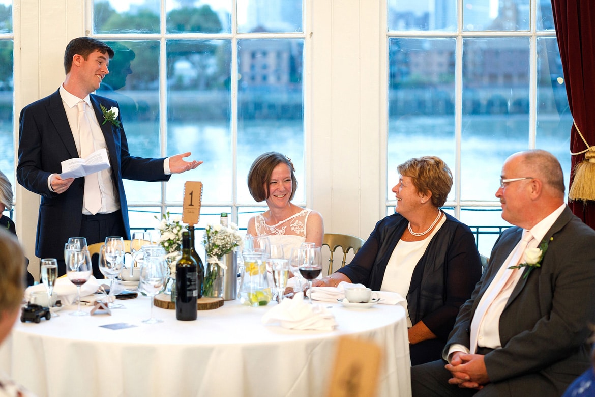 laughter during the grooms speech