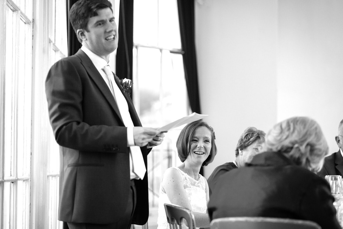 laughter during the grooms speech