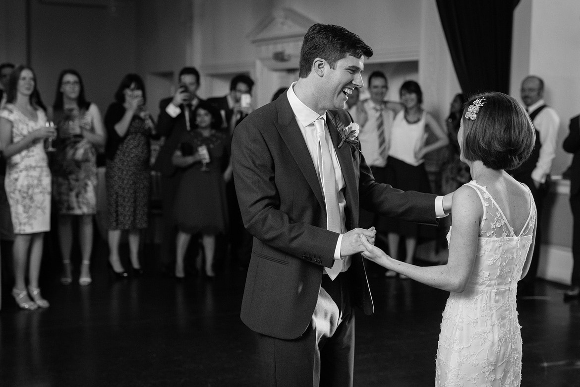 bride and groom enjoy the first dance