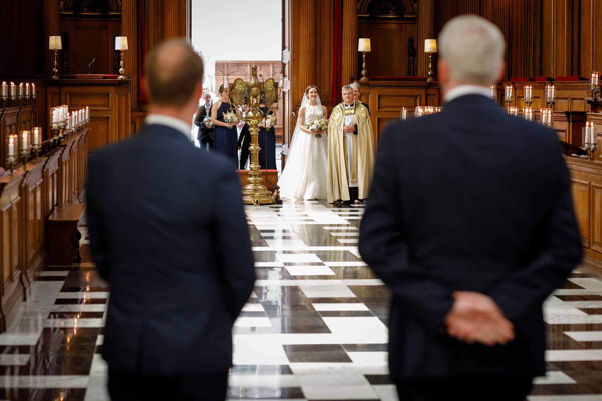 walking into the trinity college chapel