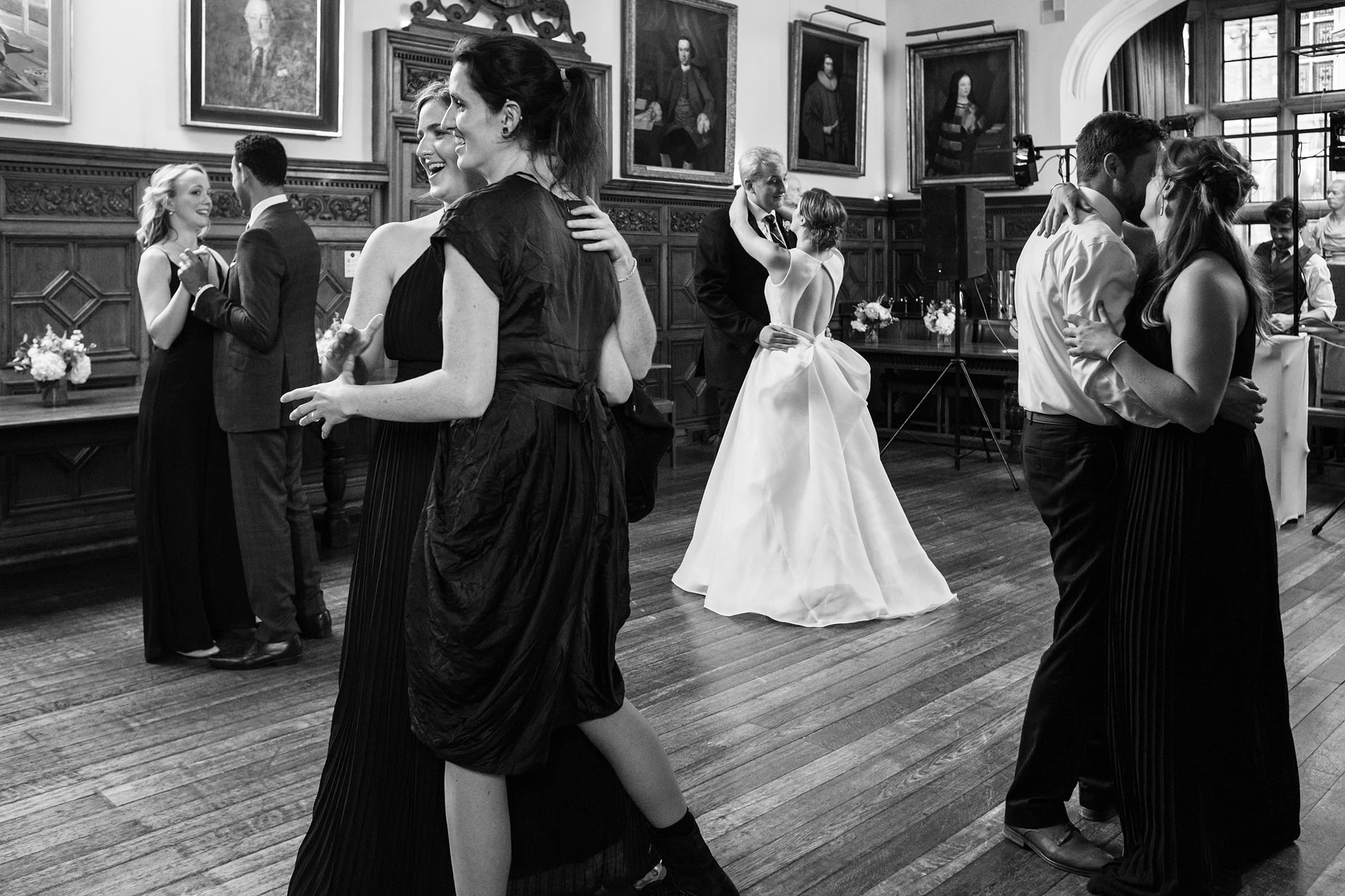 guests join the couple on the dancefloor