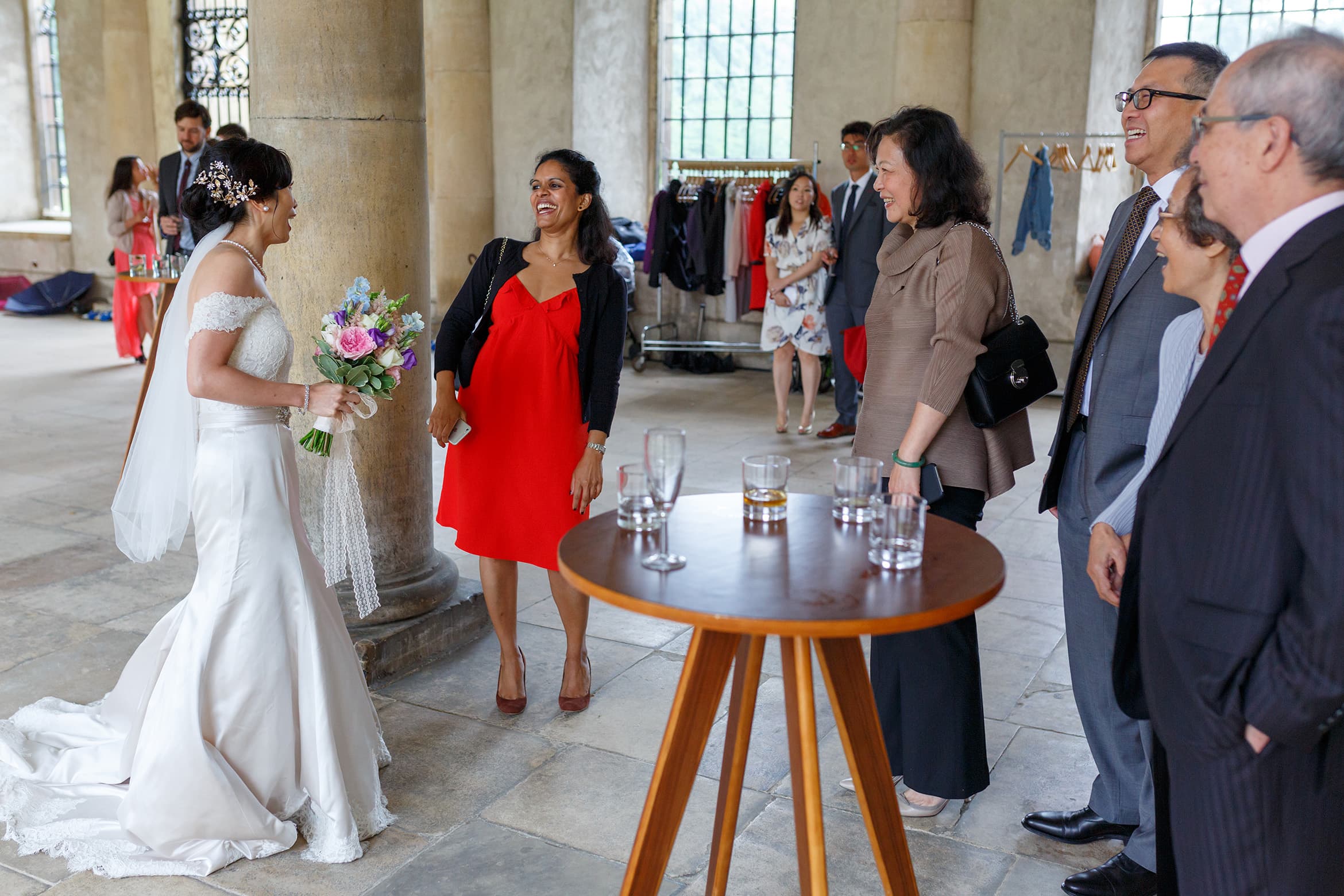 the bride and her family