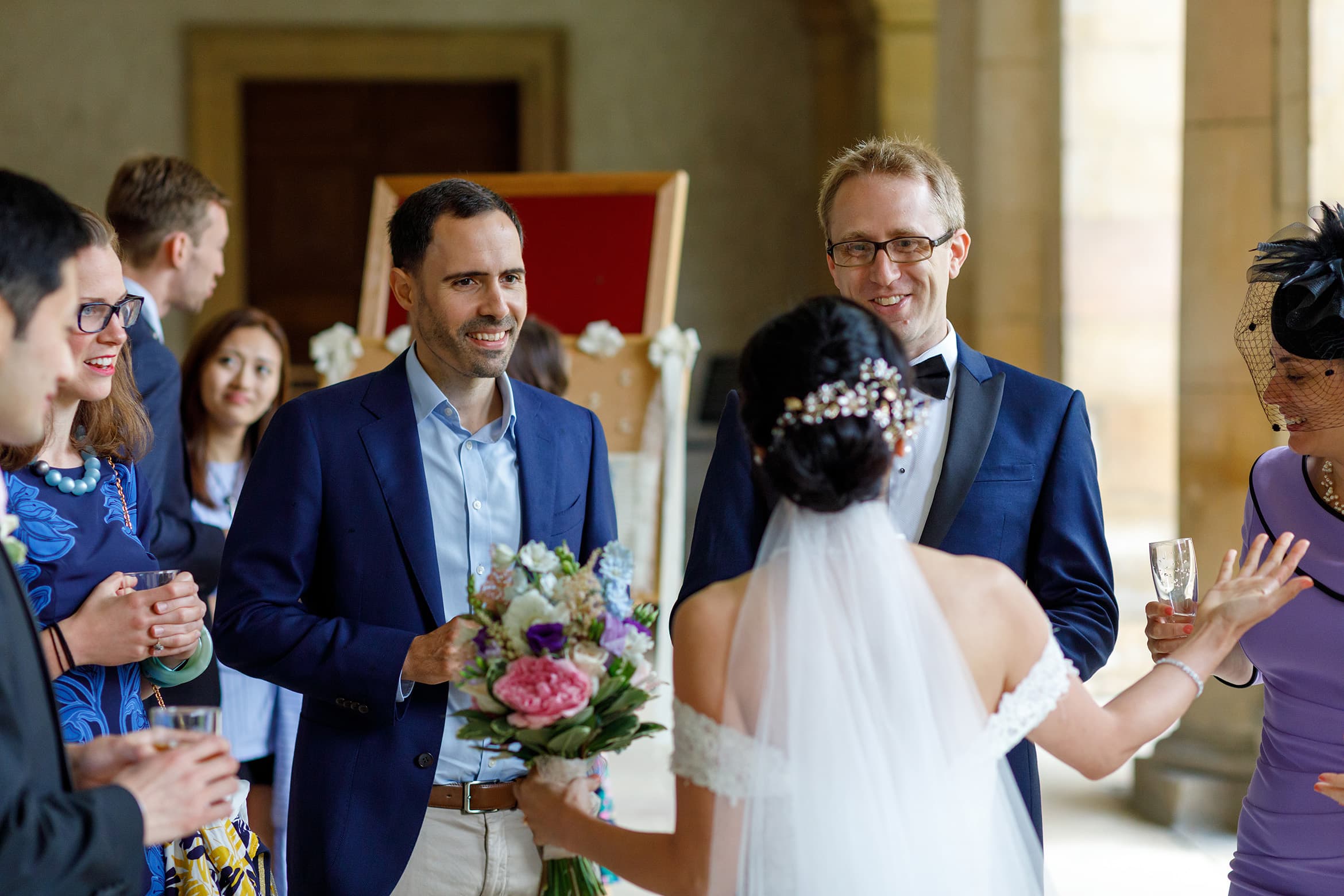 angella talks to her wedding guests