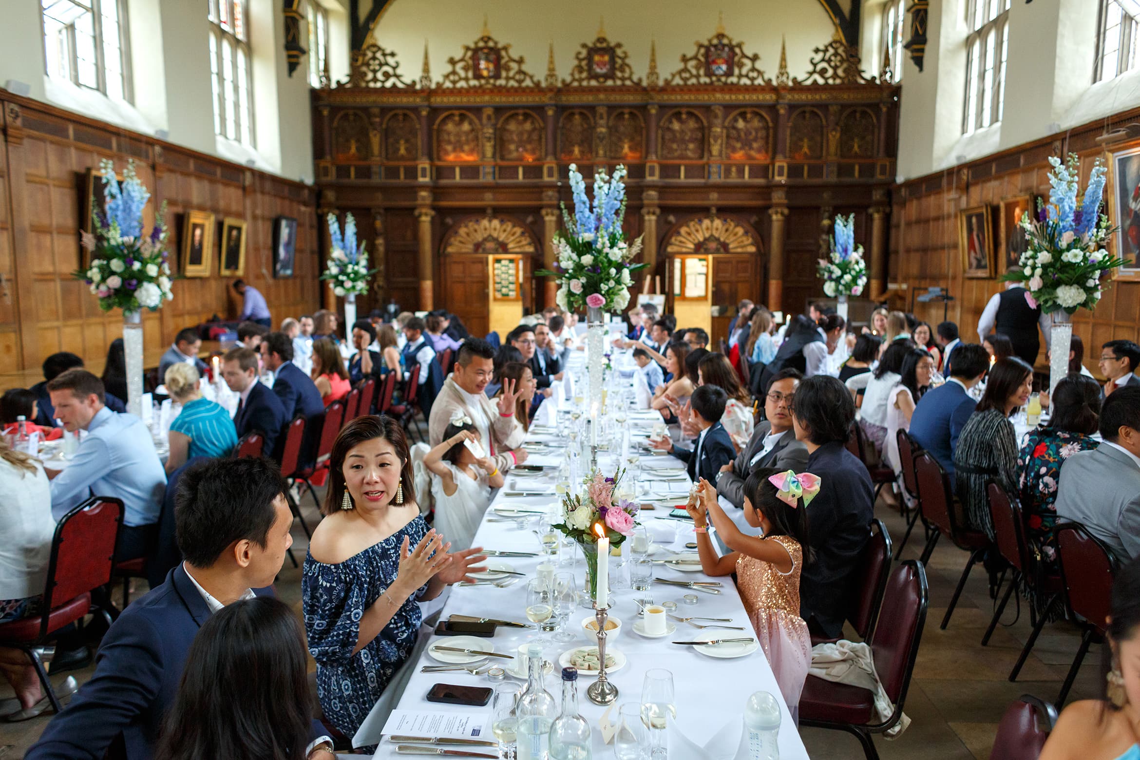 wedding guests at trinity college