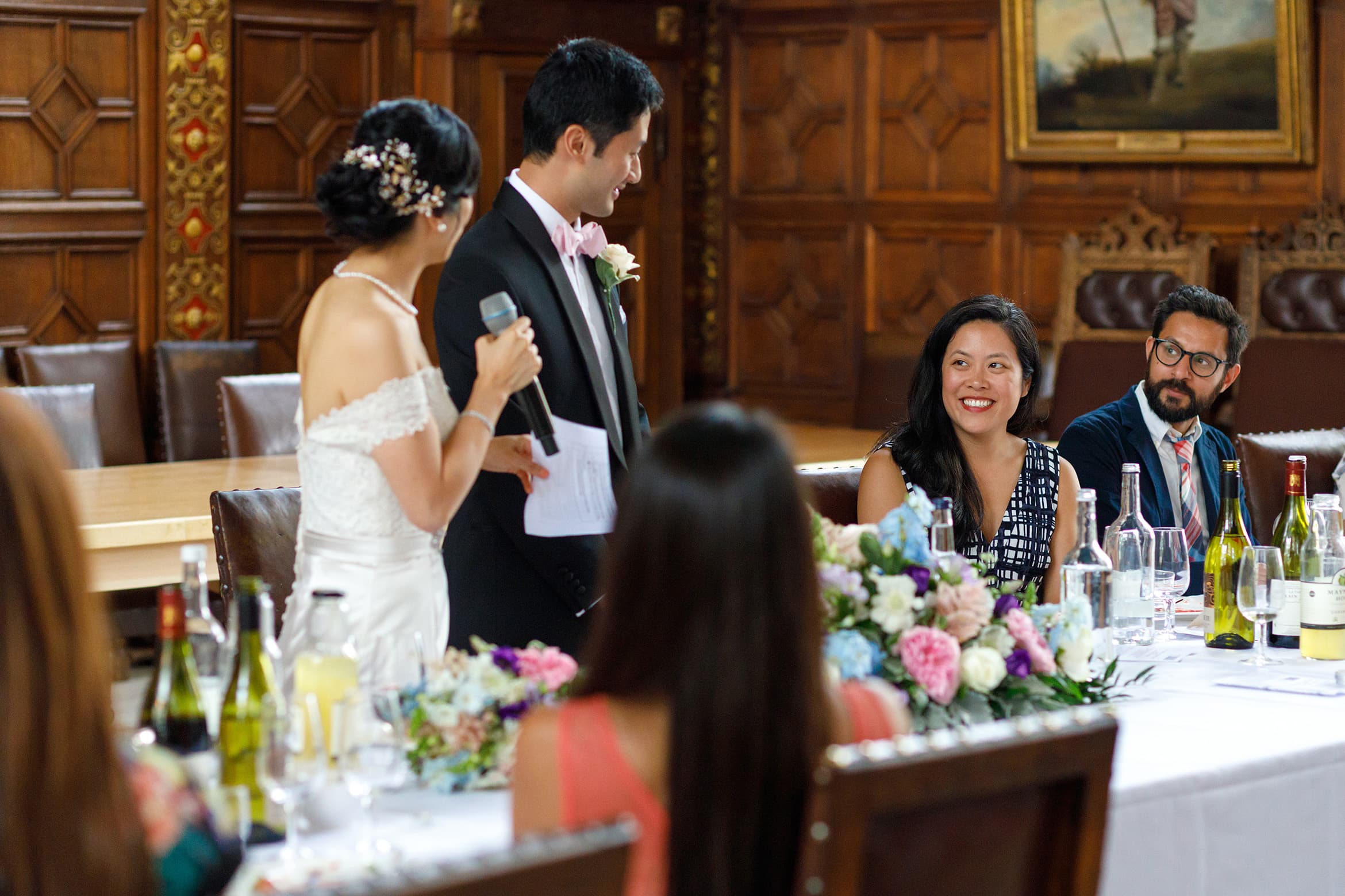 wedding guests during the speeches