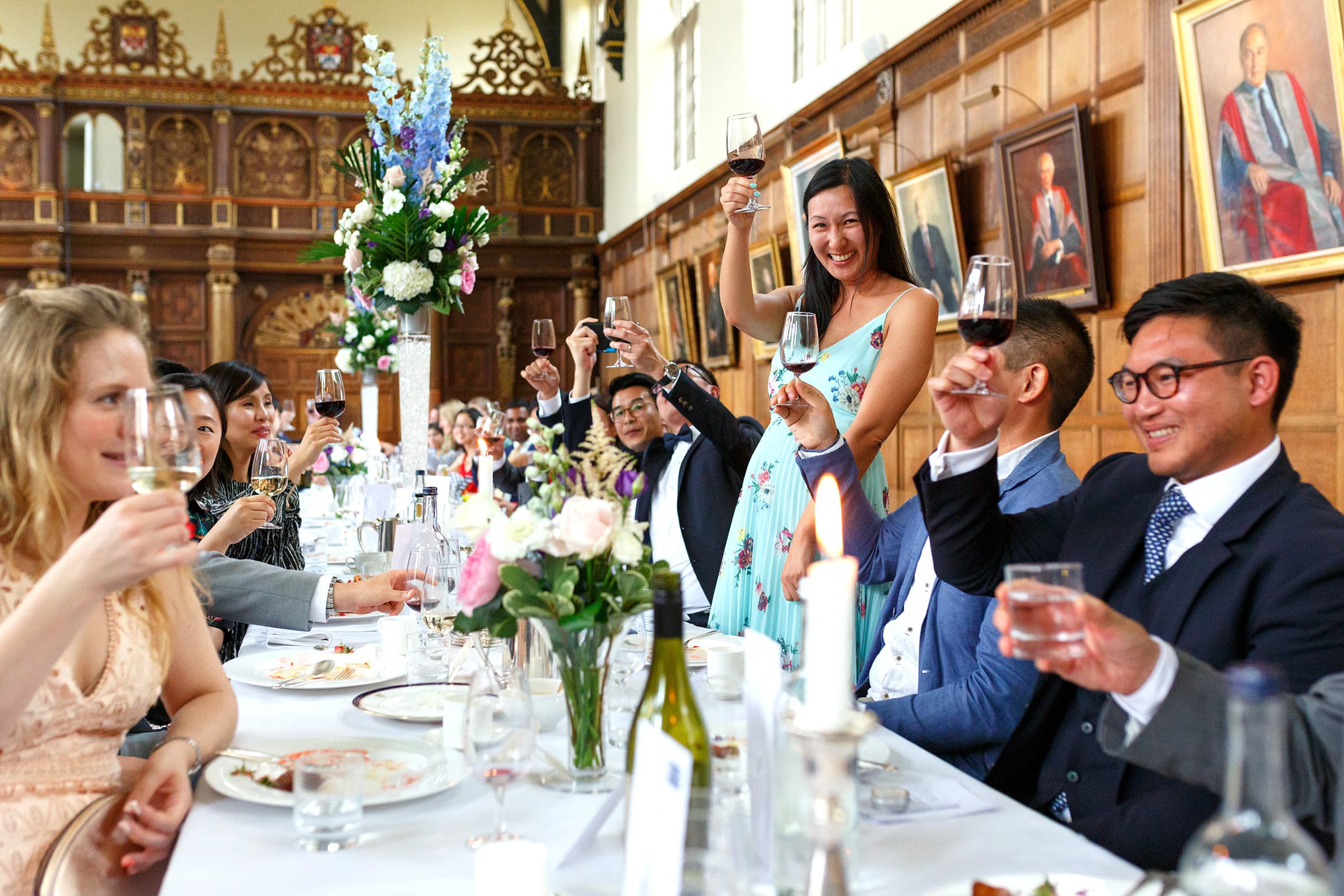 wedding guests during the speeches