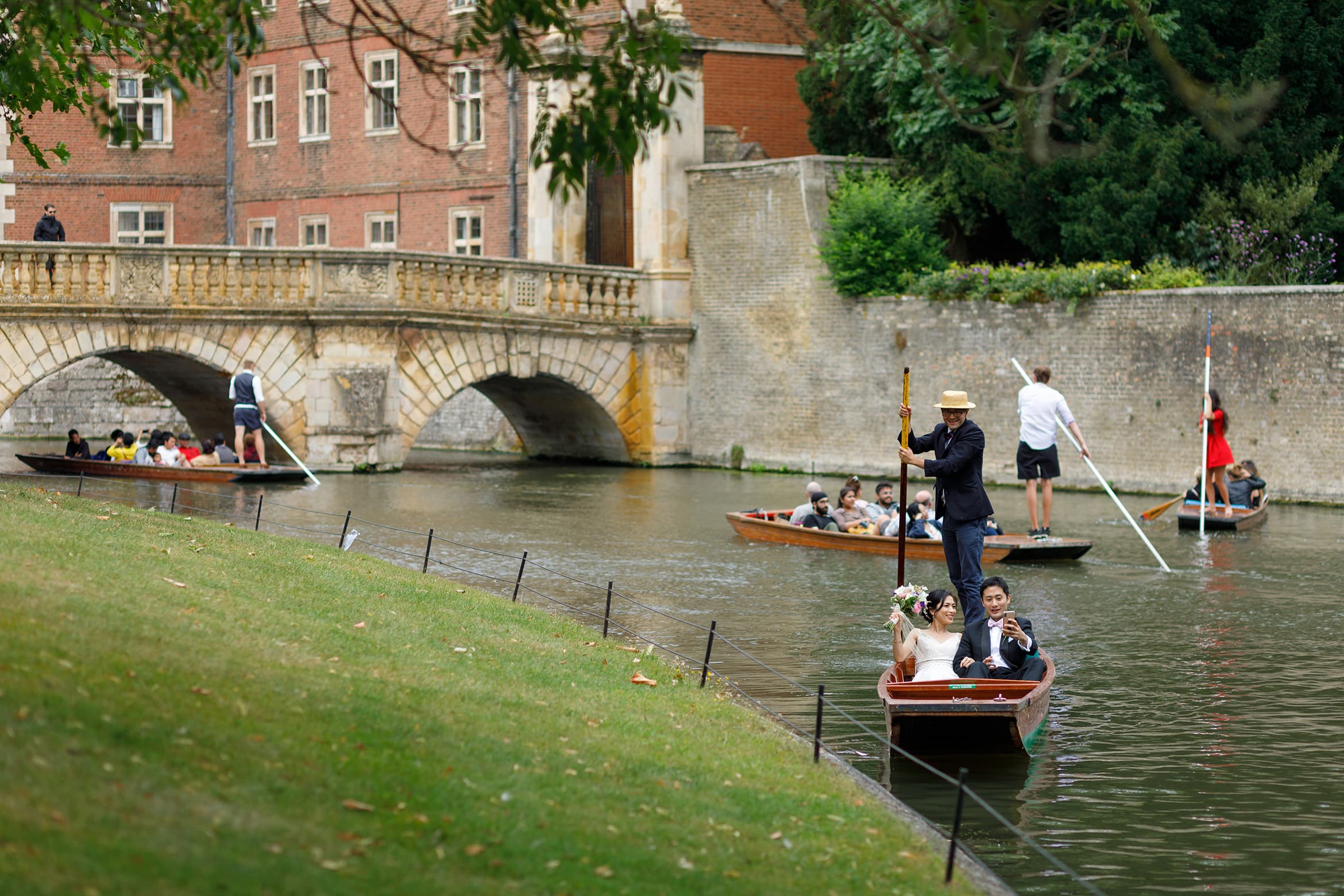 taking selfies in the punt