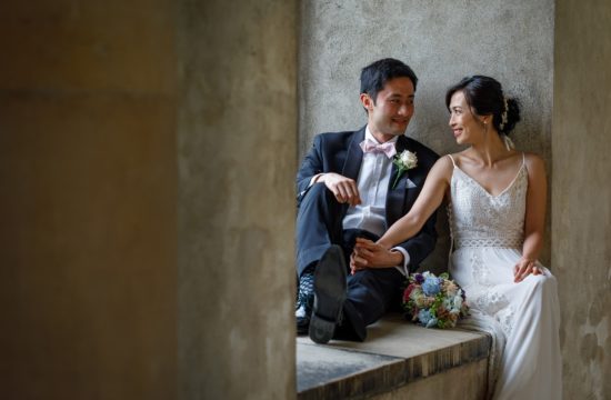 wedding portrait in the wren cloisters